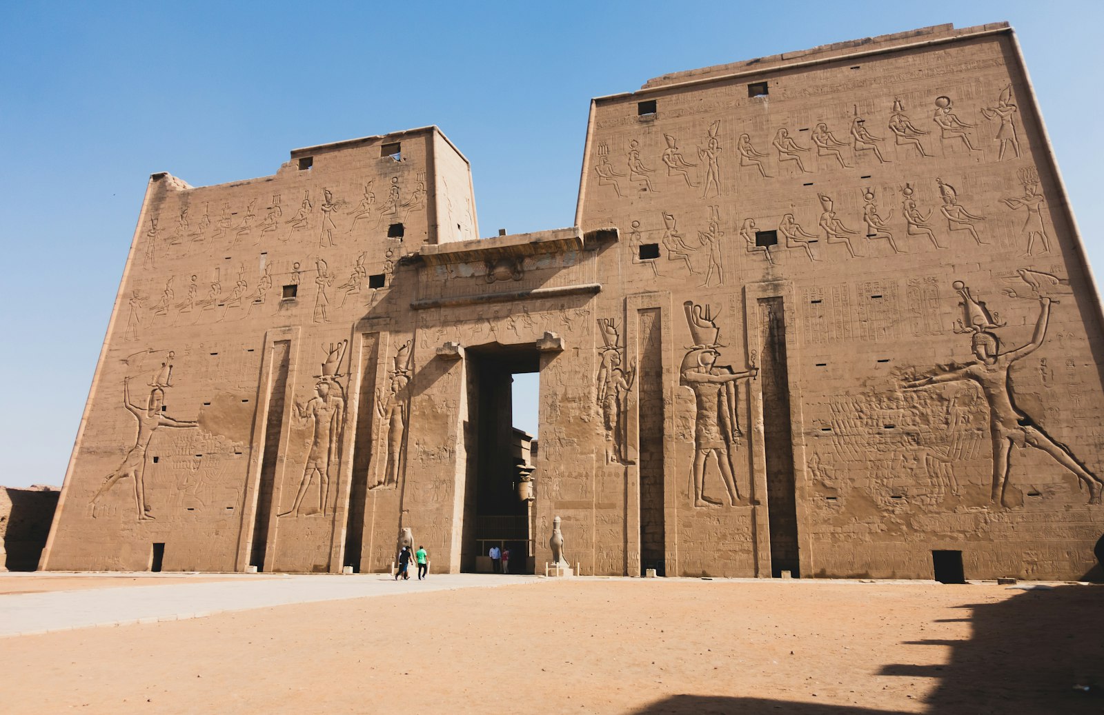 Luxor Temple columns at dusk